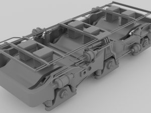 Railway Bogie Low-poly Modello 3D