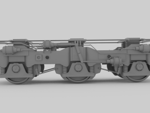 Railway Bogie Low-poly Modello 3D