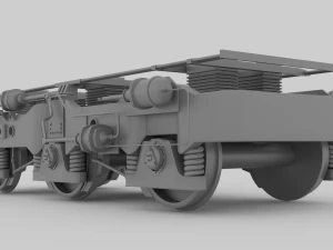 Railway Bogie Low-poly 3D Model