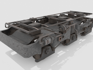 Railway Bogie Low-poly Modello 3D