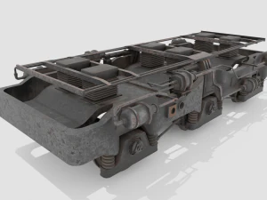 Railway Bogie Low-poly 3D Model