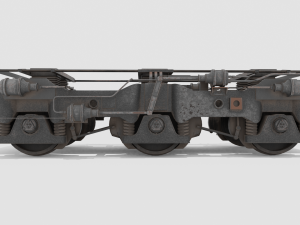 Railway Bogie Low-poly Modello 3D
