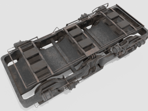Railway Bogie Low-poly Modello 3D
