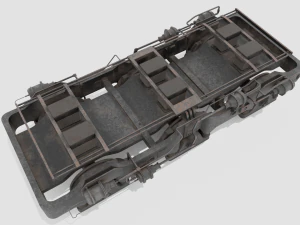 Railway Bogie Low-poly 3D Model