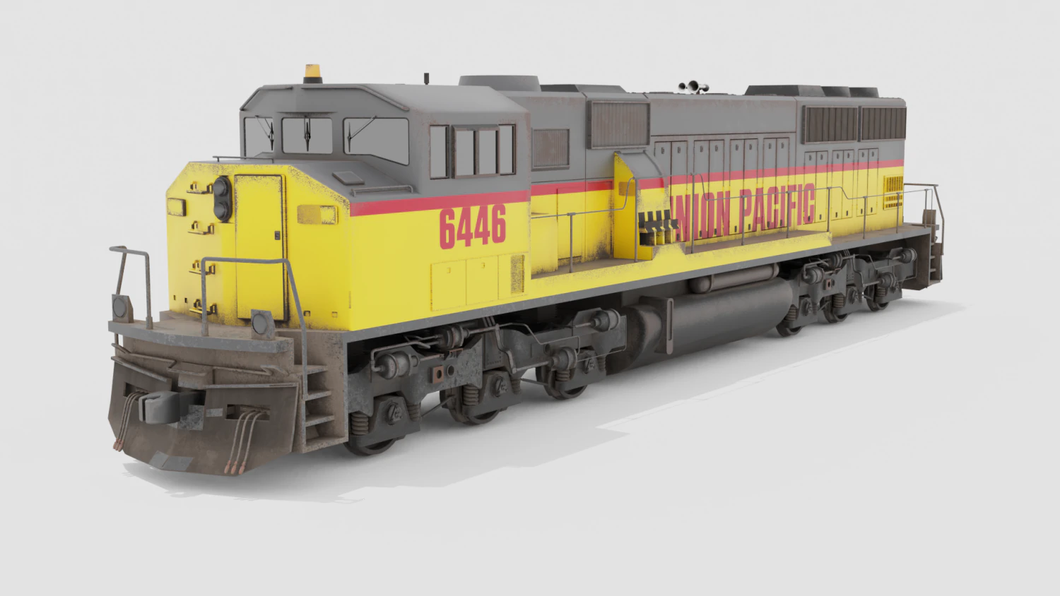 Locomotive SD60M 3D Model .c4d .max .obj .3ds .fbx .stl .blend