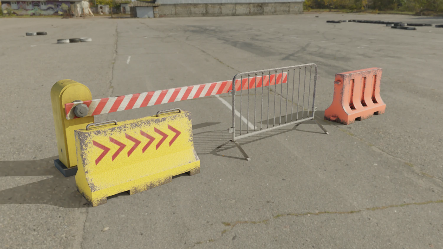 Road Barrier 3D Model .c4d .max .obj .3ds .fbx .stl .blend