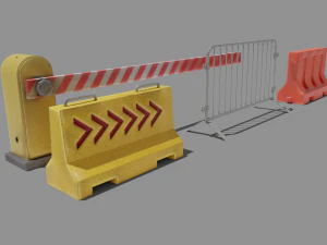 Road Barrier 3D Model