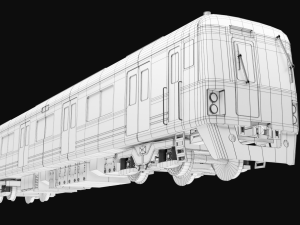 Japan train fukuoka subway 1000 Low-poly 3D 模型