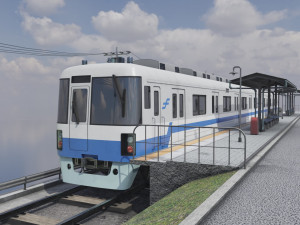 Japan train fukuoka subway 1000 Low-poly 3D 模型