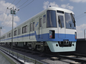 Japan train fukuoka subway 1000 Low-poly 3D 模型