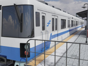 Japan train fukuoka subway 1000 Low-poly 3D 模型