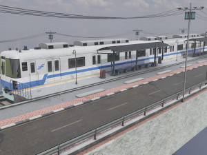 Japan train fukuoka subway 1000 Low-poly 3D 模型