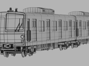 Japan Train Takyo metro subway 6000 Low-poly Modelo 3D