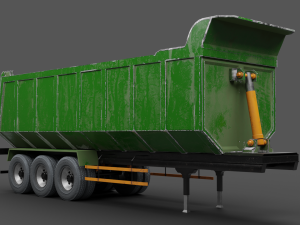 Dusty agricultural trailer 3D Model