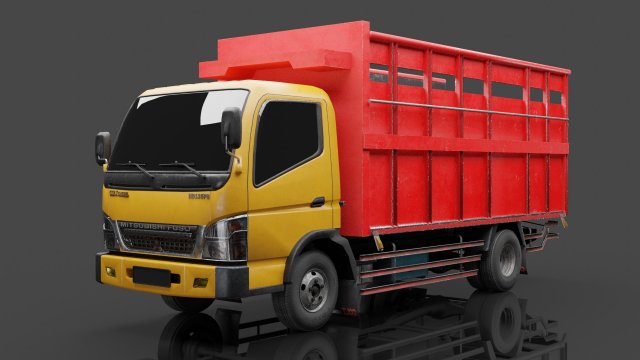 Download Truck Mitsubishi fuso Canter Low-poly  3D Model