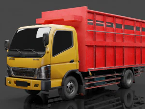 Truck Mitsubishi fuso Canter Low-poly 3D Model