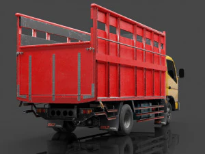 Truck Mitsubishi fuso Canter Low-poly 3D Model