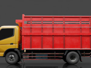 Truck Mitsubishi fuso Canter Low-poly 3D Model