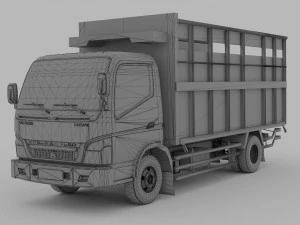 Truck Mitsubishi fuso Canter Low-poly 3D Model