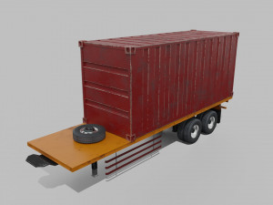 Container Trailer Low-poly 3D 모델