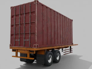 Remolque de contenedores Low-poly Modelo 3D