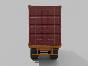 Container Trailer Low-poly Model 3D