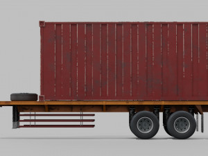 Container Trailer Low-poly Model 3D