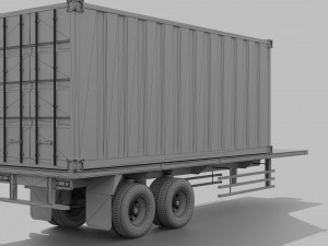 Container Trailer Low-poly Model 3D