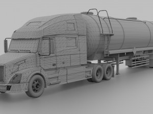 Volvo VNL 2014 and Trailer 3D Model
