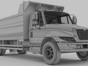 Low-poly Truck International Durastar 3D Model