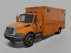 Low-poly Truck International Durastar 3D 모델