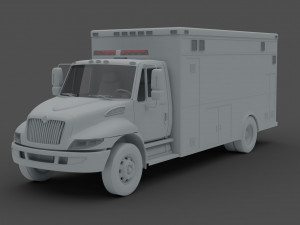 Low-poly Truck International Durastar 3D Model