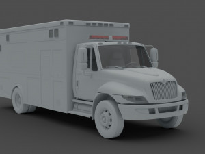 Low-poly Truck International Durastar 3D Model
