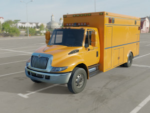 Low-poly Truck International Durastar 3D Model