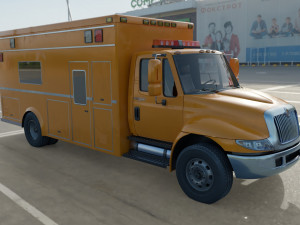 Low-poly Truck International Durastar 3D Model