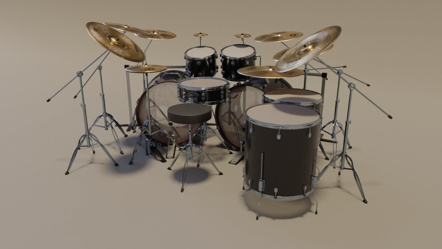 Metal Drum Set 3D Модель In Перкуссия 3DExport