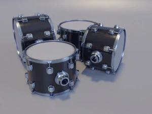 Metal Drum set 3D Model
