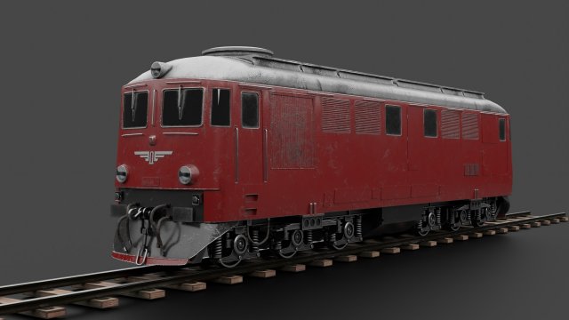 Diesel locomotive LDE Low-poly Model 3D .c4d .max .obj .3ds .fbx .stl .blend 