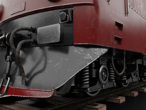 Diesel locomotive LDE Low-poly Model 3D