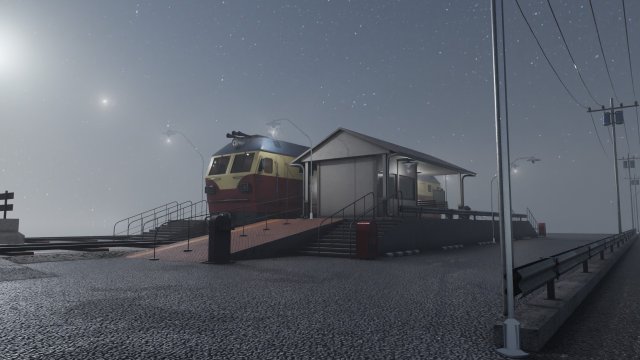 Diesel locomotive CC 207 Low-poly 3D Model .c4d .max .obj .3ds .fbx .stl .blend 