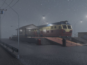 Diesel locomotive CC 207 Low-poly 3D Model