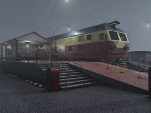 Diesel locomotive CC 207 Low-poly 3D Model