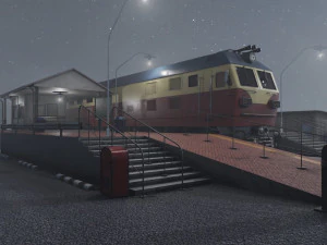 Diesel locomotive CC 207 Low-poly 3D Model