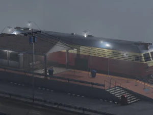 Diesel locomotive CC 207 Low-poly 3D Model