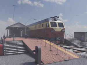 Diesel locomotive CC 207 Low-poly 3D Model