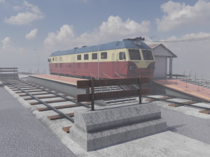 Diesel locomotive CC 207 Low-poly 3D Model