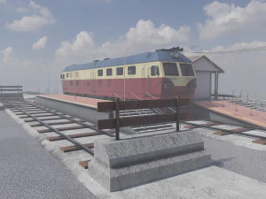 Diesel locomotive CC 207 Low-poly 3D Model