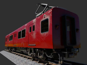 Japan Train Meitetsu 6000 Low-poly 3D Model