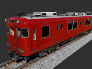 Japan Train Meitetsu 6000 Low-poly 3D Model