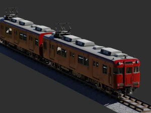 Japan Train Meitetsu 6000 Low-poly 3D Model